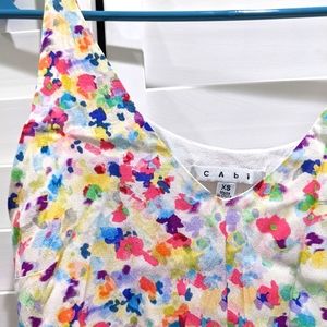 Cabi watercolor dress size XS, pink, white